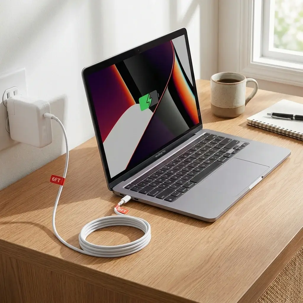 SCCVEE 40W 4-Port USB C Fast Charger on a modern desk