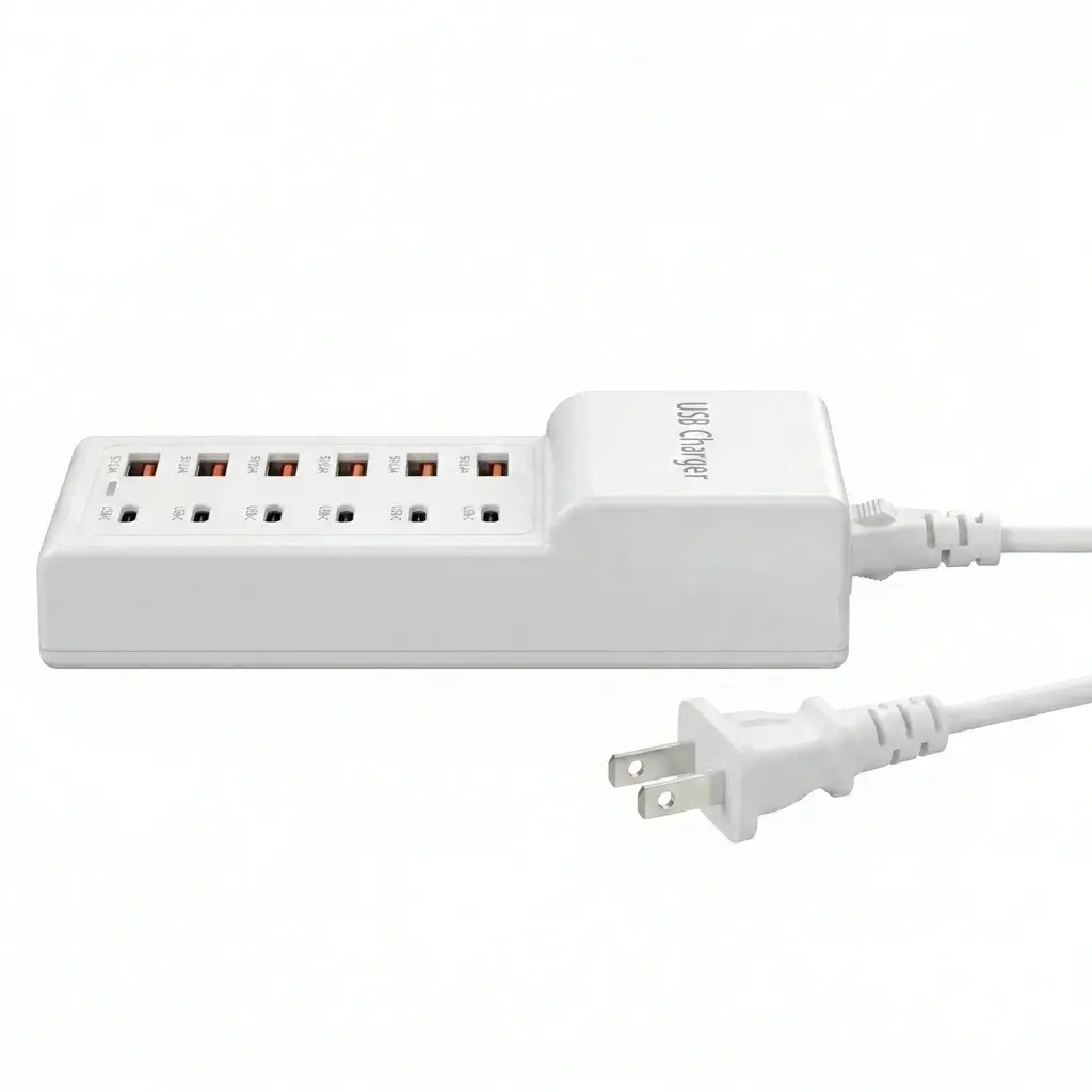 SCCVEE 50W 12-Port USB Charging Station with 6 USB-C and 6 USB-A ports